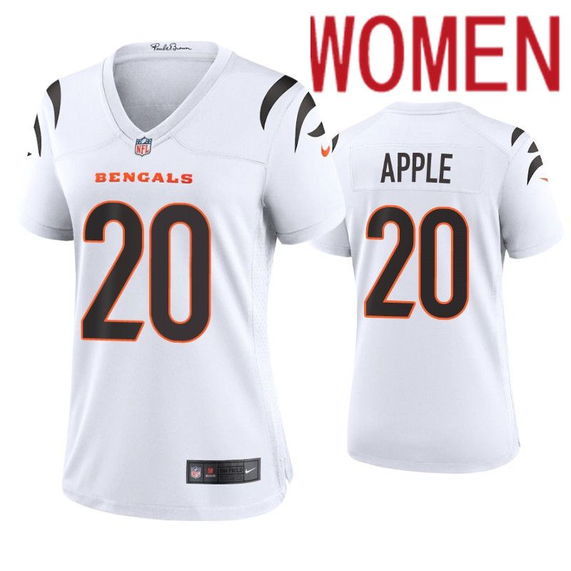 Women Cincinnati Bengals 20 Eli Apple Nike White Game NFL Jersey